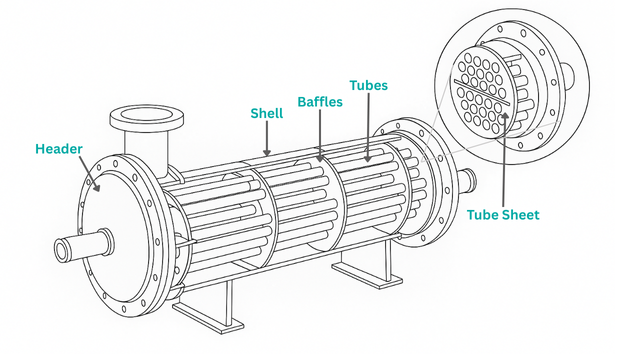 KEY COMPONENTS OF A HEAT EXCHANGER