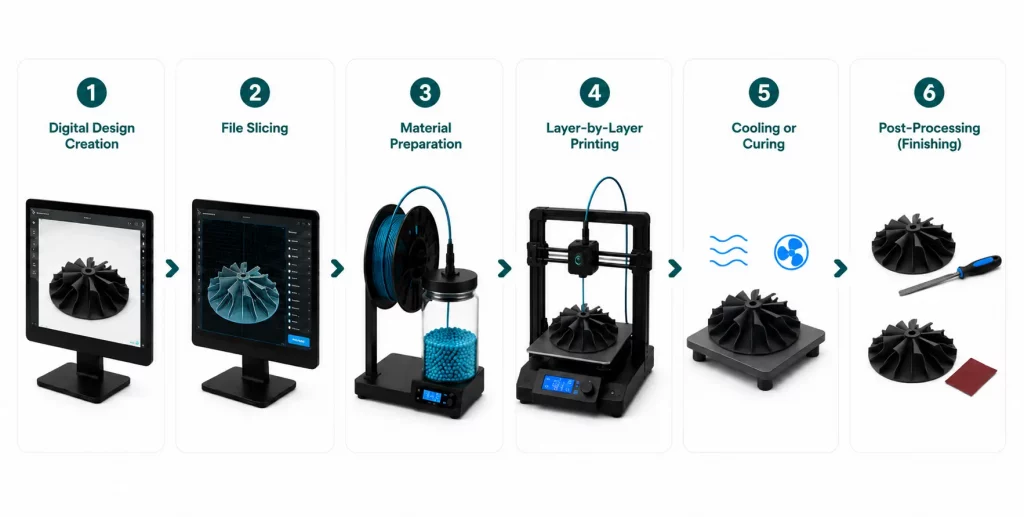 6-step process for 3D printing
